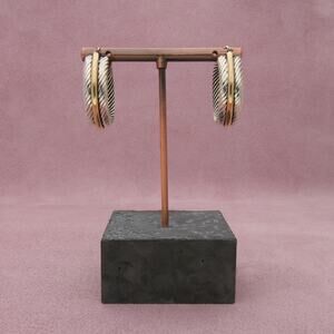 sterling silver & 14k gold cable snap-post hoop earrings